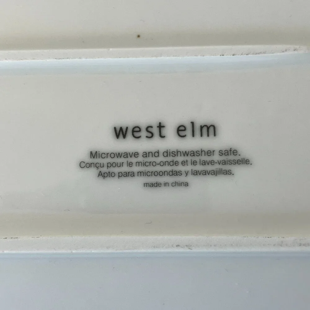 West Elm White Porcelain Serving Platter 14